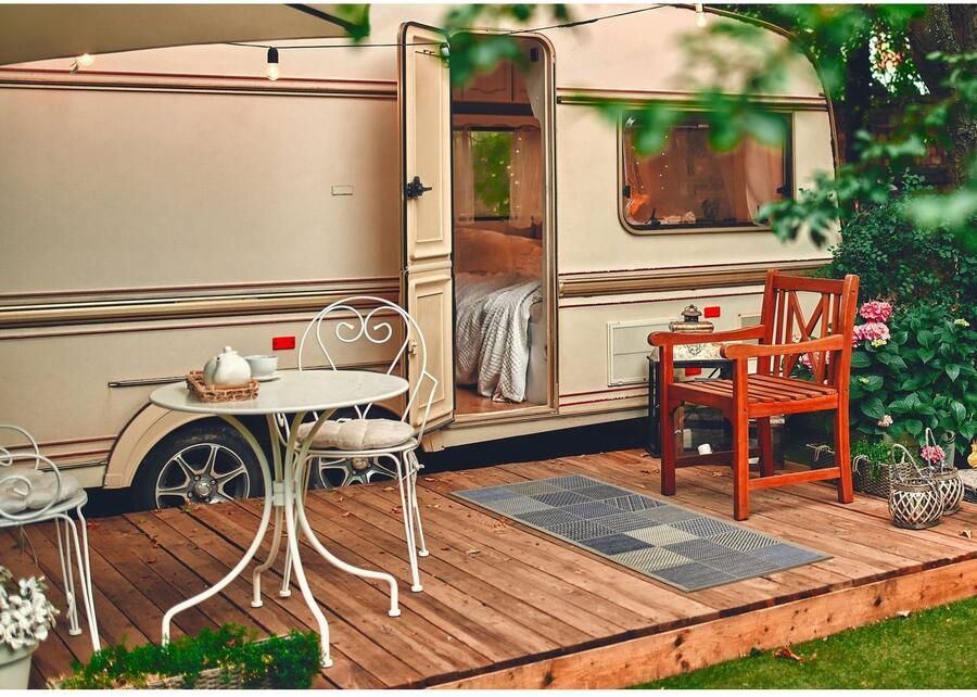 Andiamo Loper Clyde 2 Platweefsel patchworkdesign geschikt voor binnen en buiten