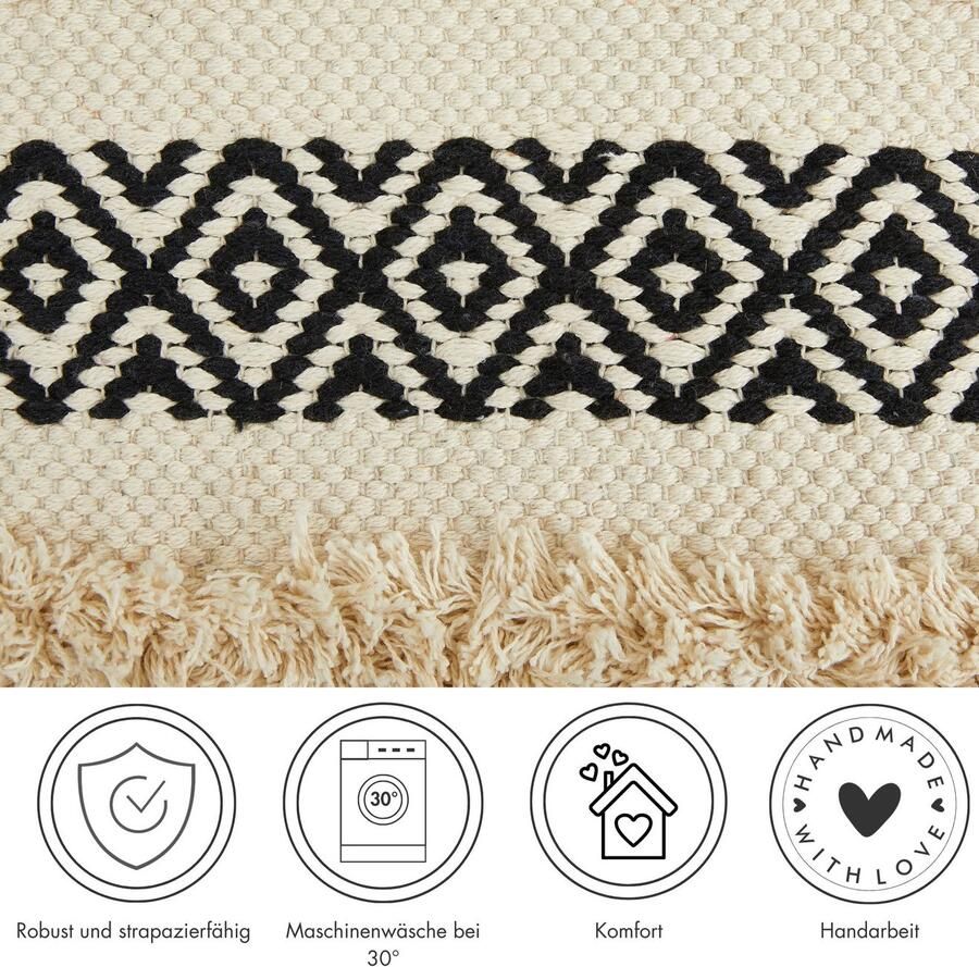 Andiamo Sierkussen Livia Etnisch patroon gestreept kussenhoes met vulling vierkant 45x45 cm (1 stuk)