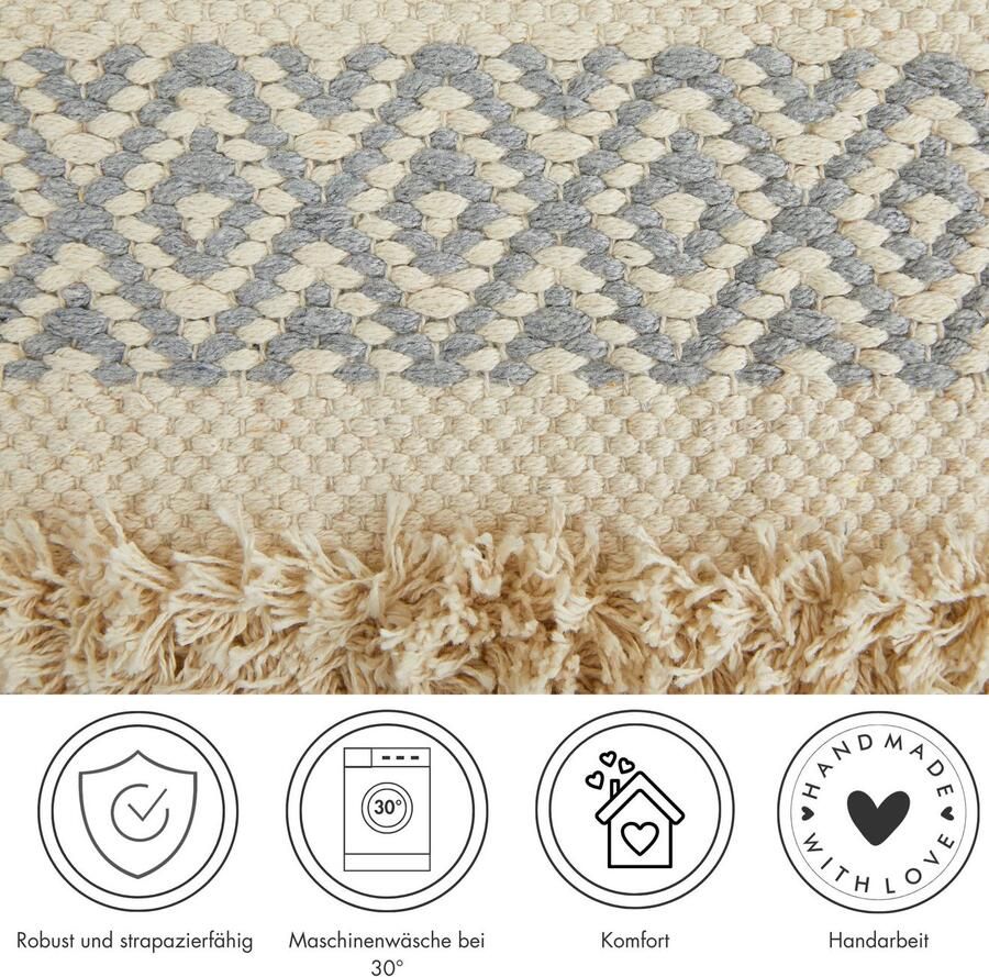 Andiamo Sierkussen Livia Etnisch patroon gestreept kussenhoes met vulling vierkant 45x45 cm (1 stuk)