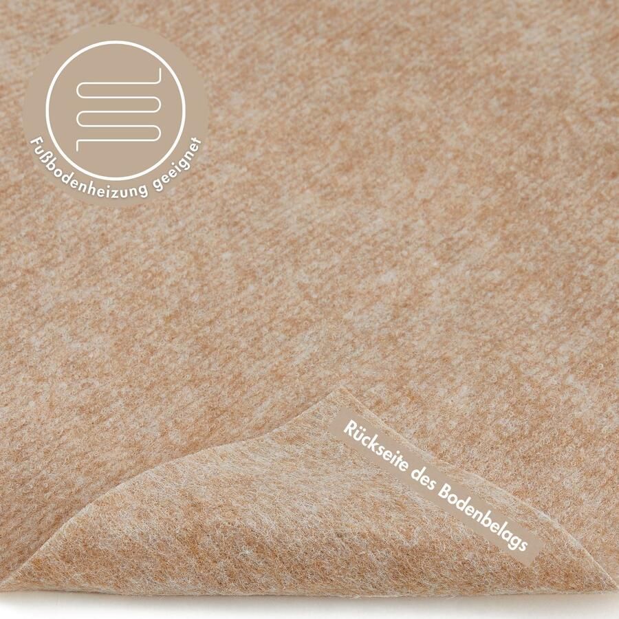 Andiamo Tapijt Milo naaldvilt Made in Belgium Uni kleuren breedte 100 cm of 200 cm woonkamer slijtvast (1 stuk)