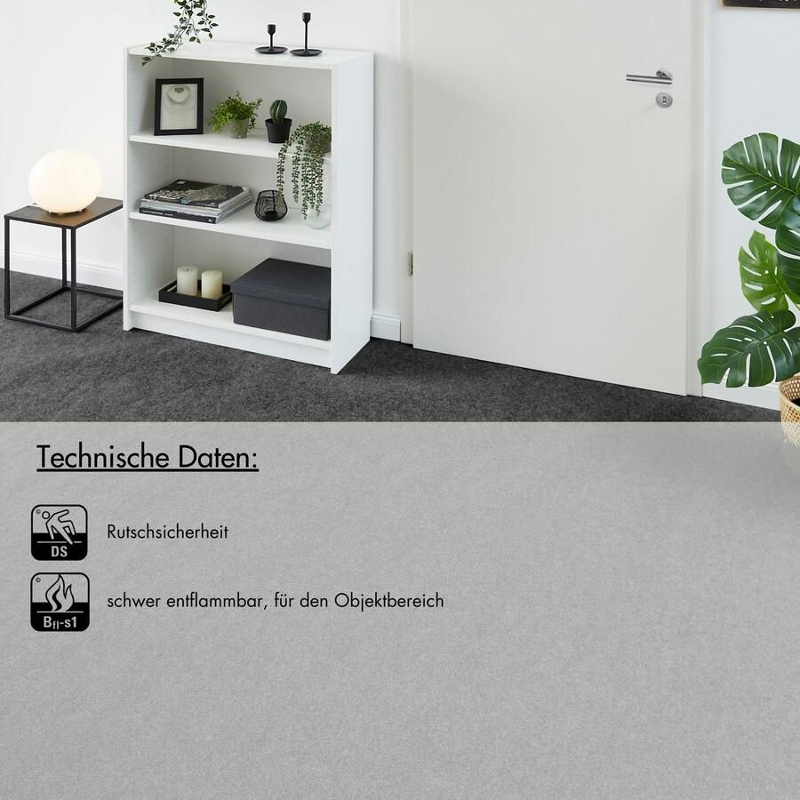 Andiamo Tapijt Milo naaldvilt Made in Belgium Uni kleuren breedte 100 cm of 200 cm woonkamer slijtvast (1 stuk)