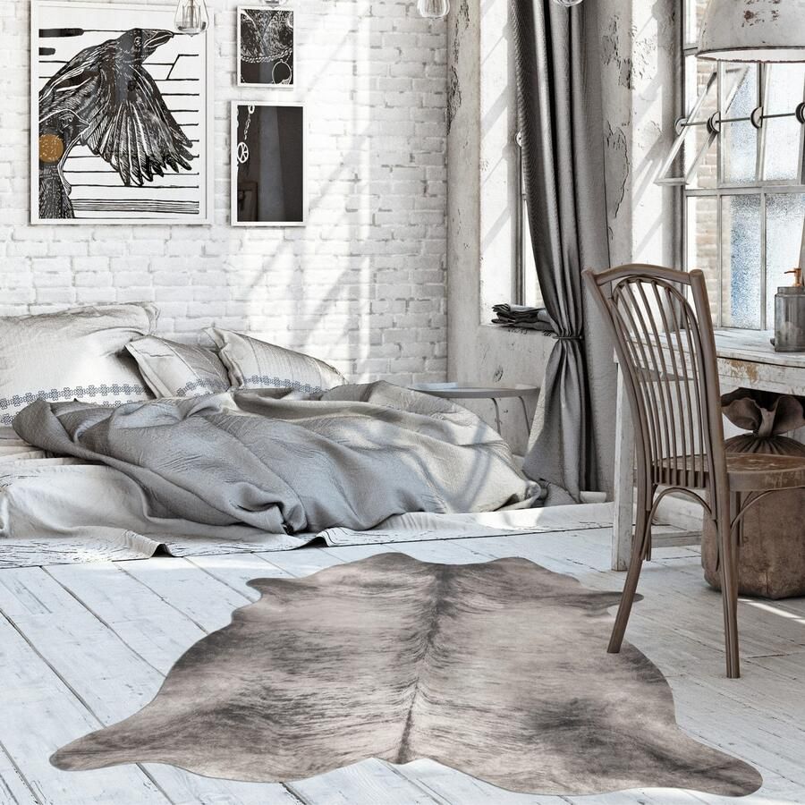 Andiamo Vachtvloerkleed Amarillo Nepbont gedrukte koeienhuid-look woonkamer klantenfavoriet