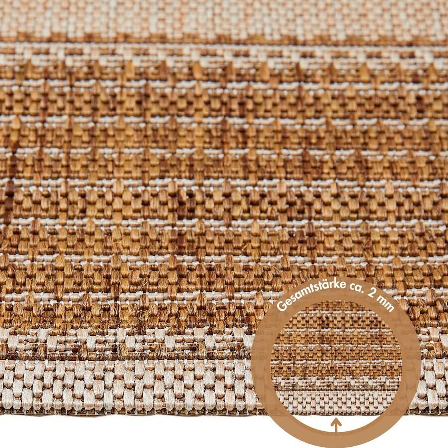 Andiamo Vloerkleed ARIZONA 2 Platweefsel met randdessin geschikt voor binnen en buiten woonkamer