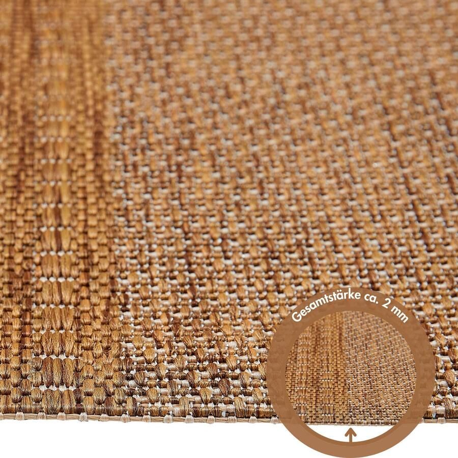 Andiamo Vloerkleed ARIZONA1 Platweefsel geruit motief geschikt voor binnen en buiten woonkamer