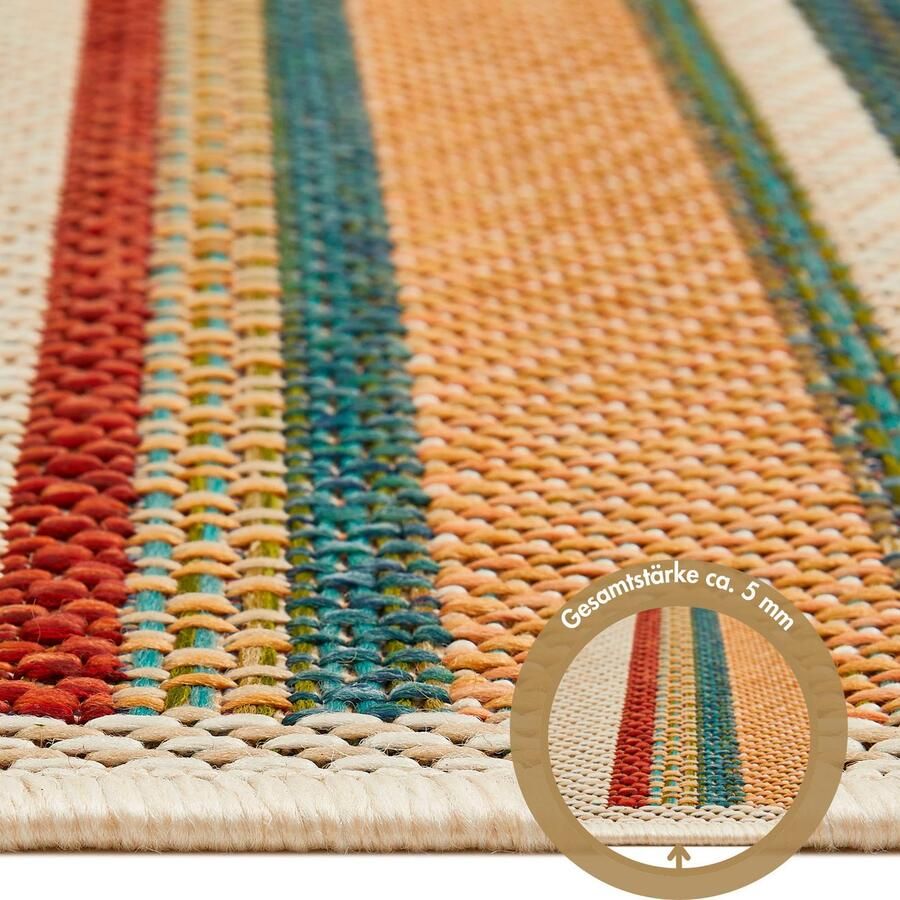 Andiamo Vloerkleed Sedona strepen Vlakweefsel gestreept geschikt voor binnen en buiten