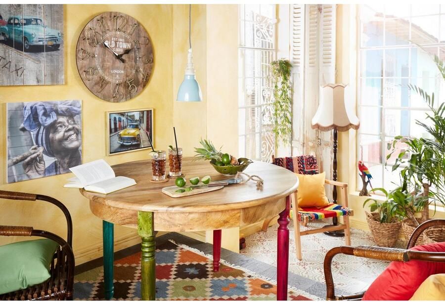 Leen Bakker Eetkamerstoel Kim met armleuning rotan bruin