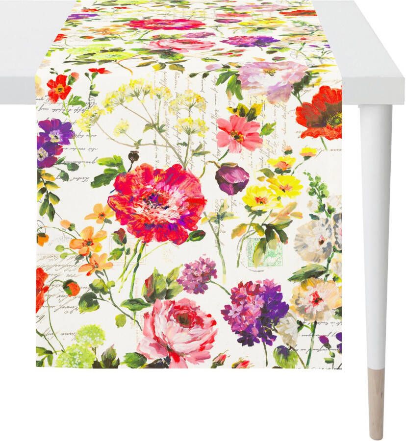 APELT Tafelloper 6850 SUMMERTIME Zomer-decoratie Zomer met zomerbloemen digitale print bloemenmotief (1 stuk)