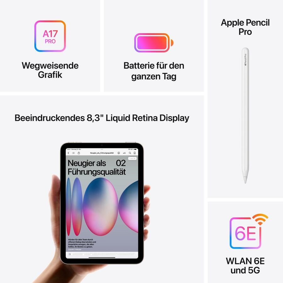 Apple Tablet iPad mini 2024 Wi-Fi + Cellular 512GB 8.3 " iPadOS