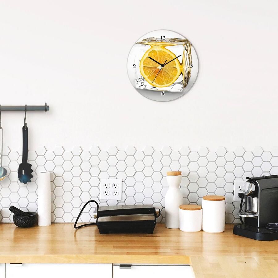 Artland Wandklok Citroen in ijsblokje