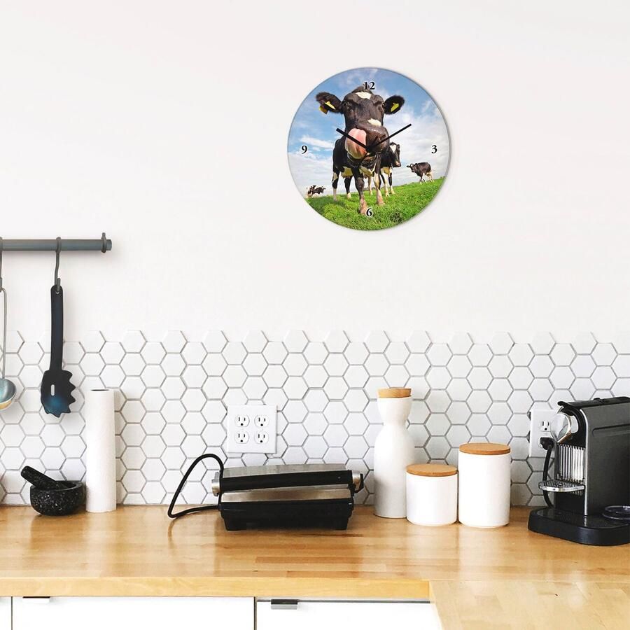 Artland Wandklok Holstein-koe met enorme tong