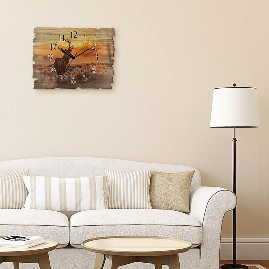 Artland Wandklok Houten klok edelherten