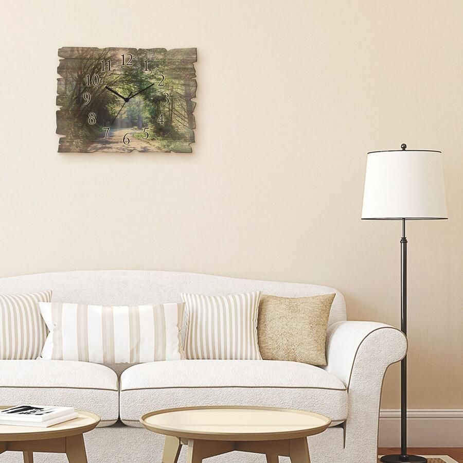 Artland Wandklok Houten klok zonnig bos