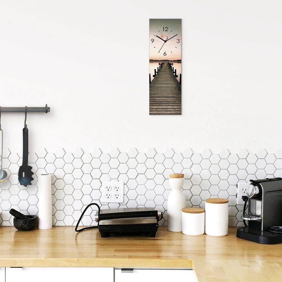 Artland Wandklok Lange pier in zonsopkomst