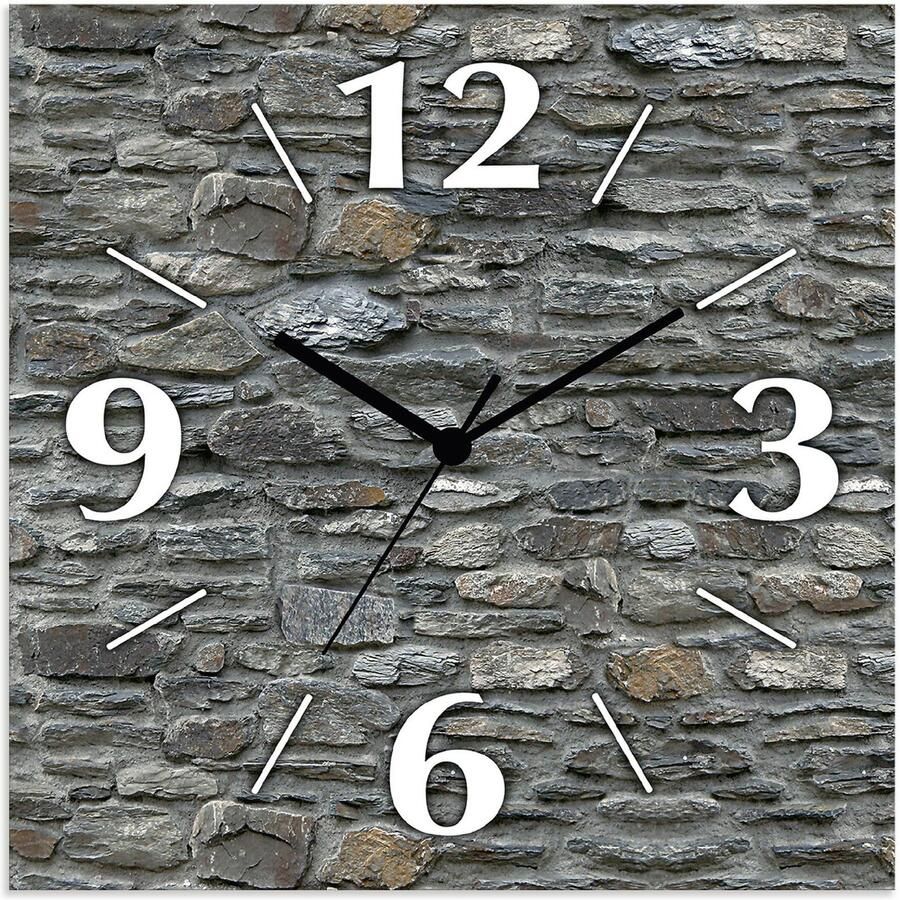 Artland Wandklok Leistenen muur optioneel verkrijgbaar met kwarts- of radiografisch uurwerk geruisloos zonder tikkend geluid