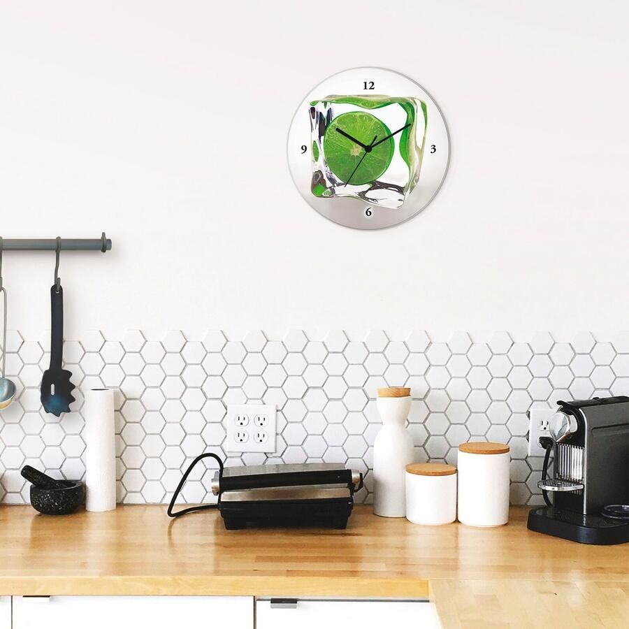 Artland Wandklok Limoen in ijsblokje