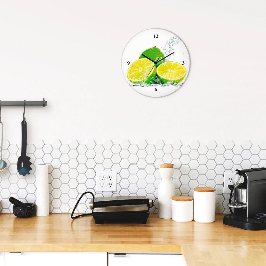 Artland Wandklok Limoen Met spatwater