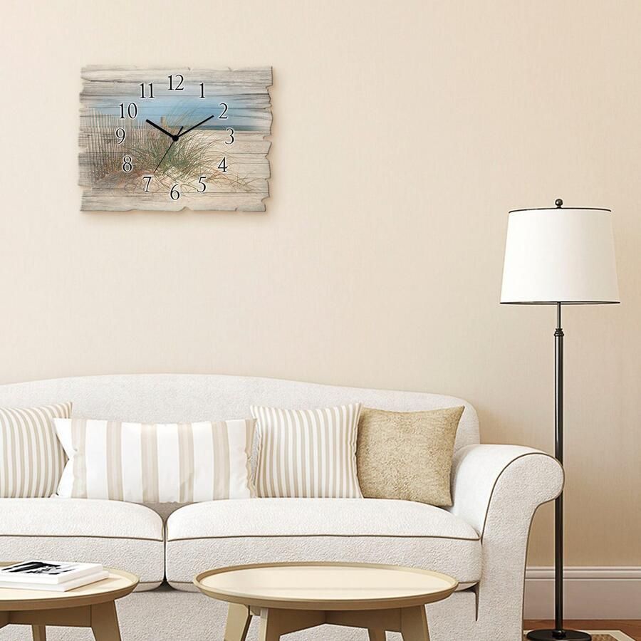 Artland Wandklok Mooie duinen met grassen en hek