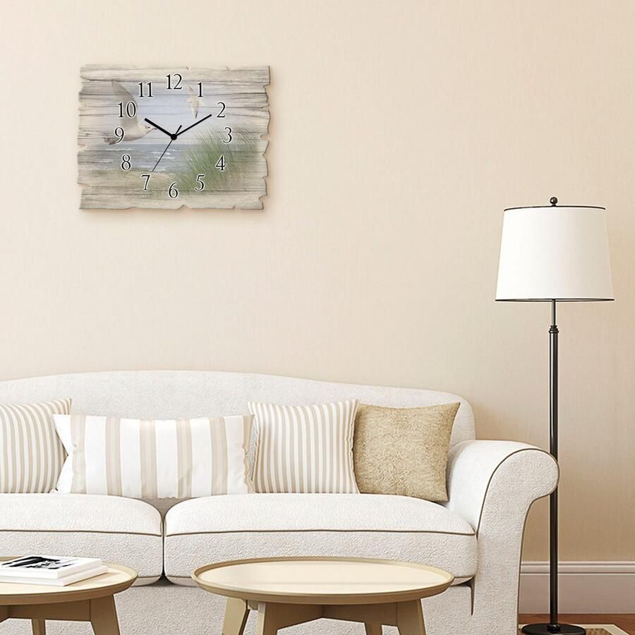 Artland Wandklok Noordzeestrand met meeuwen