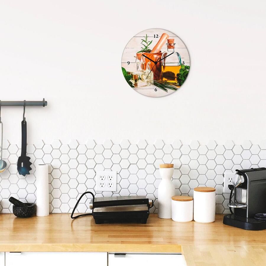 Artland Wandklok Olijfolie en kruiden keuken