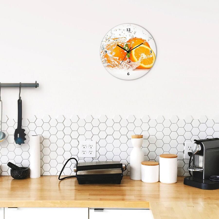 Artland Wandklok Orange met spatwater