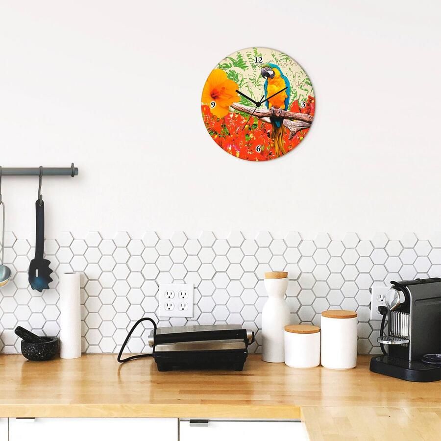 Artland Wandklok Papegaai