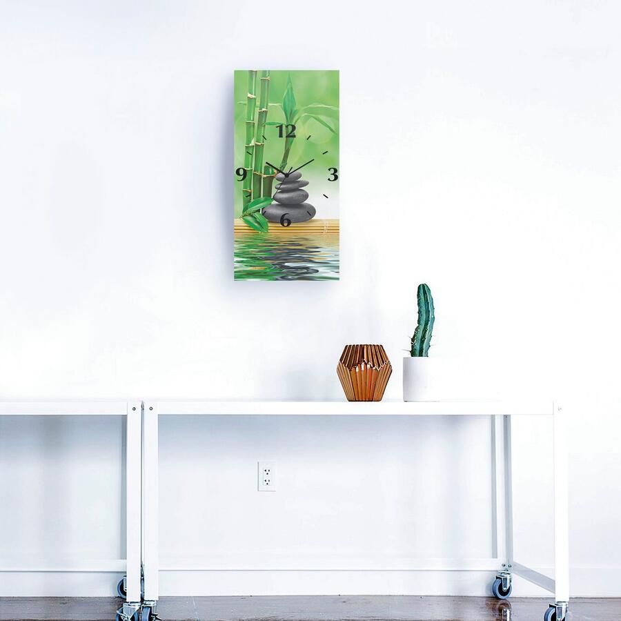 Artland Wandklok Spa concept zen basaltstenen