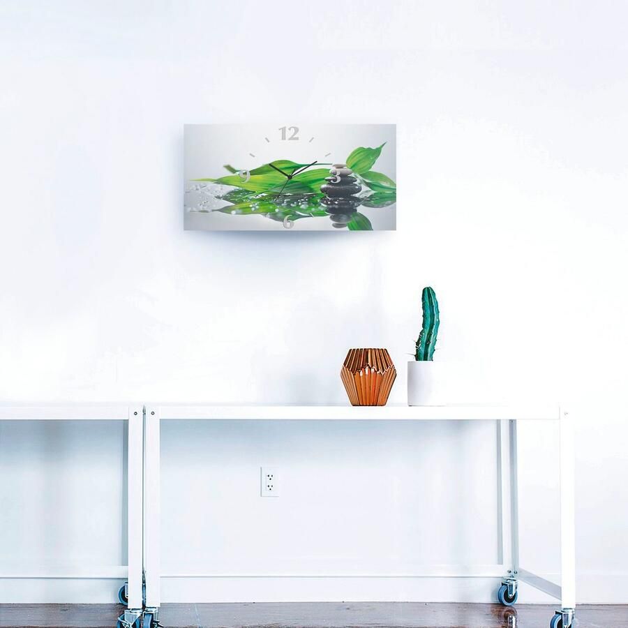 Artland Wandklok Spa met stenen en bamboe