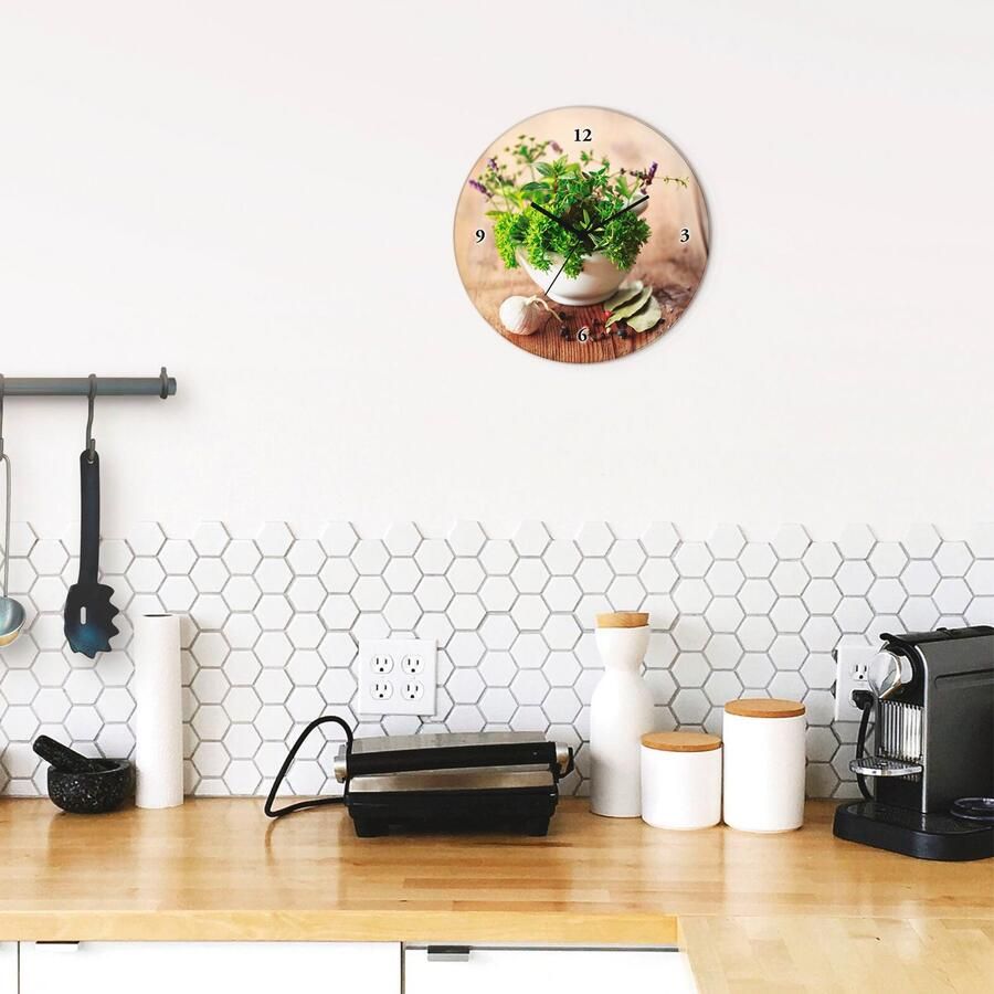 Artland Wandklok Verschillende kruiden keuken