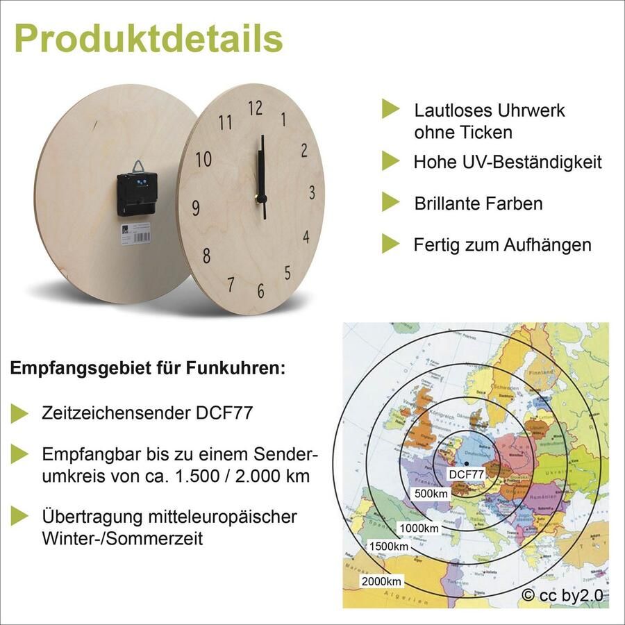 Artland Wandklok Eeuwige eenvoud optioneel verkrijgbaar met kwarts- of radiografisch uurwerk geruisloos zonder tikkend geluid
