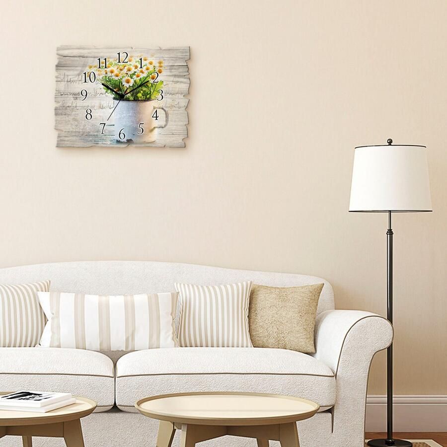 Artland Wandklok Voorjaarstuin met madeliefjes