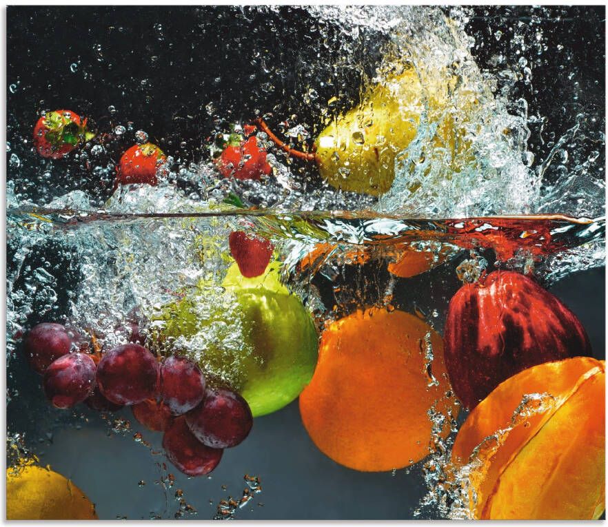 Artland Keukenwand Fruit in opspattend water Aluminium spatscherm met plakband gemakkelijke montage