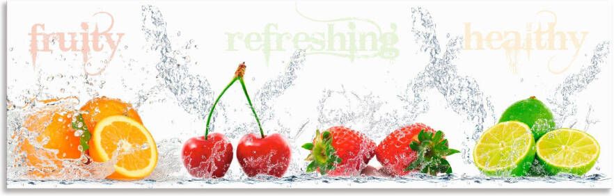 Artland Keukenwand Fruitig verfrissend gezond vruchtenmix Aluminium spatscherm met plakband gemakkelijke montage