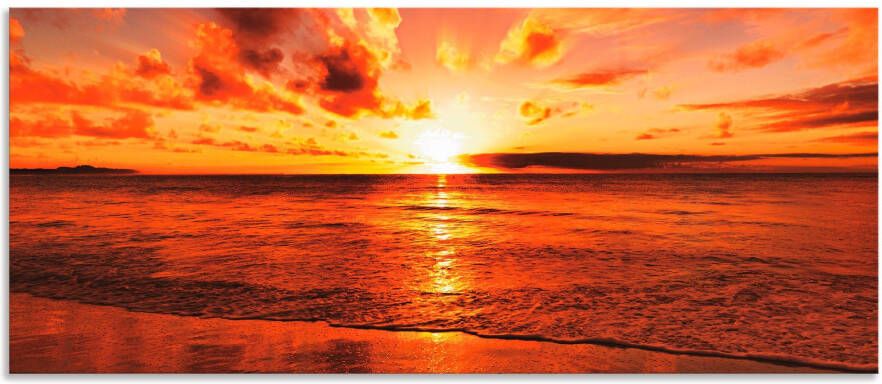 Artland Keukenwand Mooie zonsondergang strand Aluminium spatscherm met plakband gemakkelijke montage