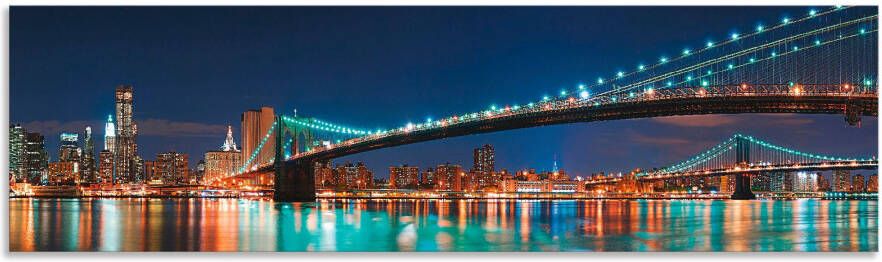 Artland Keukenwand New York skyline Brooklyn Bridge Aluminium spatscherm met plakband gemakkelijke montage
