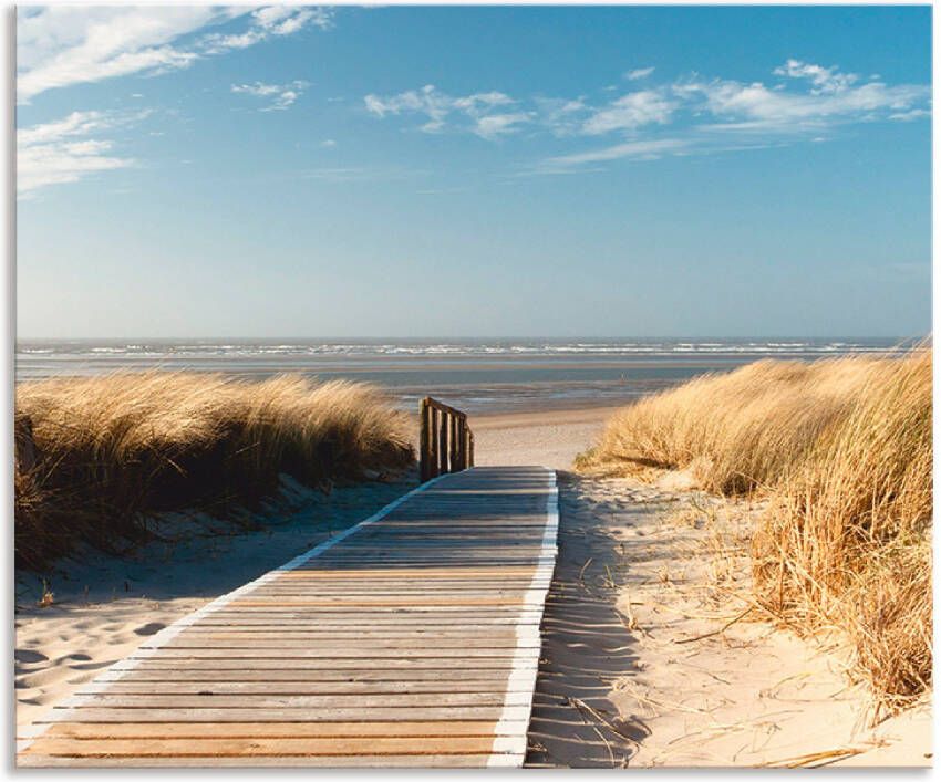 Artland Keukenwand Noordzeestrand op Langeoog pier Aluminium spatscherm met plakband gemakkelijke montage