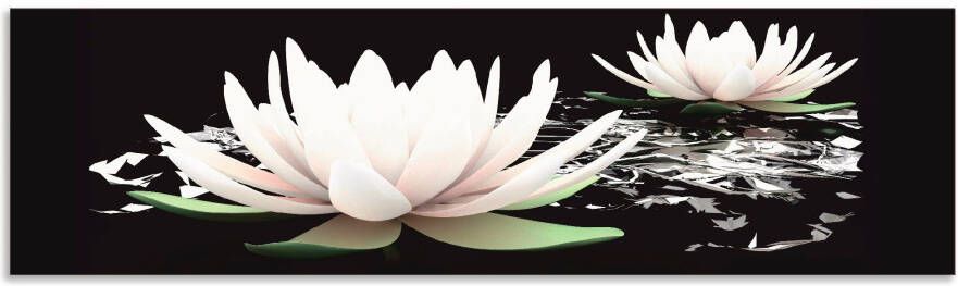 Artland Keukenwand Twee lotusbloemen op het water Aluminium spatscherm met plakband gemakkelijke montage