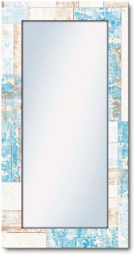 Artland Sierspiegel Maritiem hout spiegel met lijst voor het hele lichaam wandspiegel met motiefrand landhuis