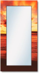 Artland Sierspiegel Mooie zonsondergang strand ingelijste spiegel voor het hele lichaam met motiefrand geschikt voor kleine smalle hal halspiegel mirror spiegel omrand om op te hangen