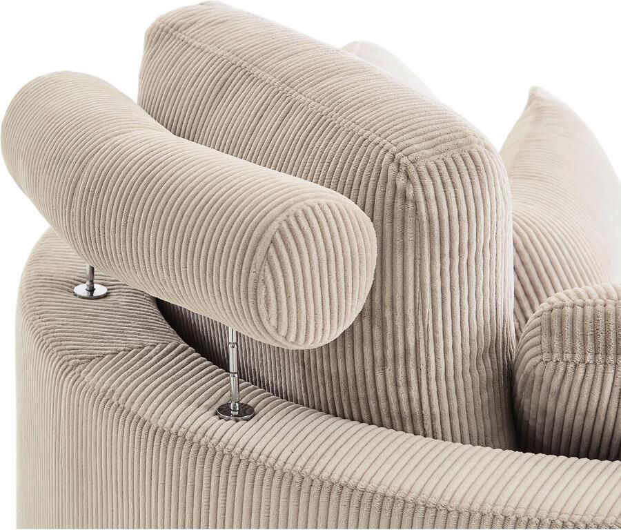 ATLANTIC home collection Loveseat Ravi B: 114 cm XXL- Fauteuil met opbergruimtehocker rugsteun & 4 sierkussens
