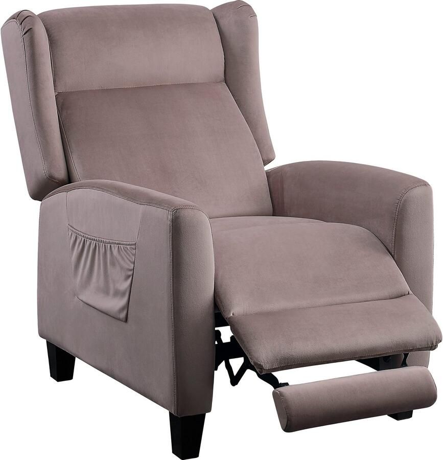 ATLANTIC home collection Relaxfauteuil Timon klassieke oorfauteuil met relaxfunctie en praktisch zijvak