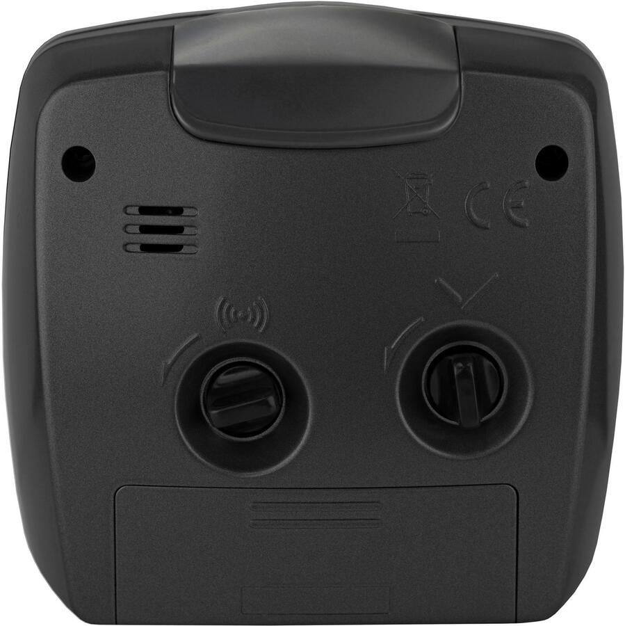 Atrium Wekker Analoog Zonder Tikgeluid Opbouwend alarmsignaal Verlichting tijdens Alarm Snooze Glow in the dark wijzers Grote Knoppen Quartz Uurwerk Zwart A251-7