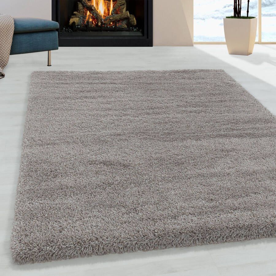 Adana Carpets Hoogpolig vloerkleed Fuzzy Beige 160x230cm