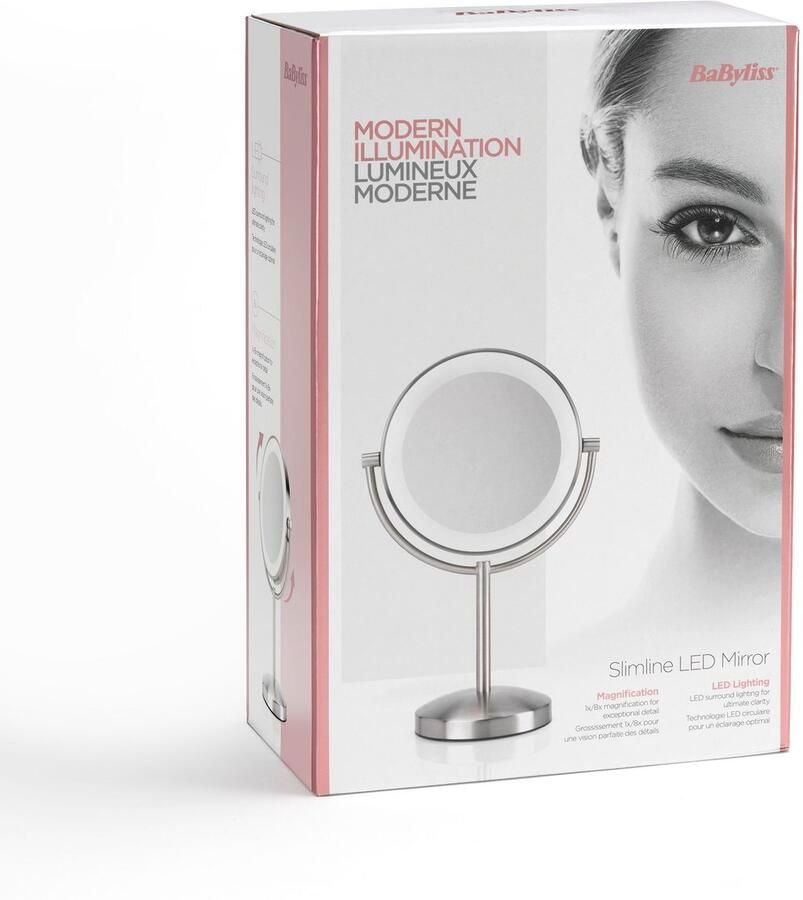 BaByliss 9437E make-upspiegel Vrijstaand Rond Roestvrijstaal