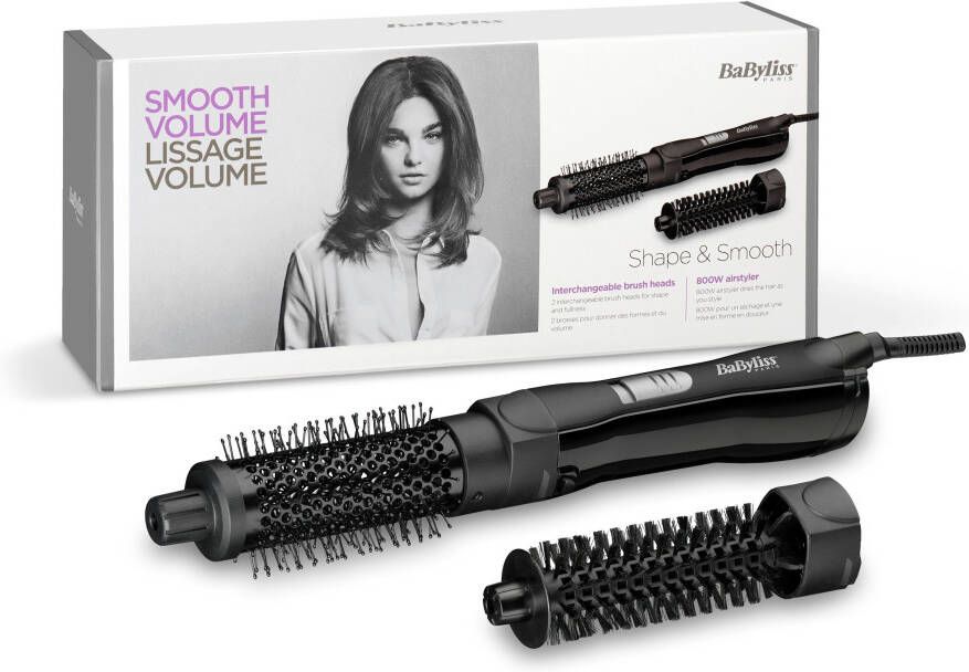 Babyliss Stylingborstel met warme lucht AS82E Shape & Smooth met 2 opzetstukken