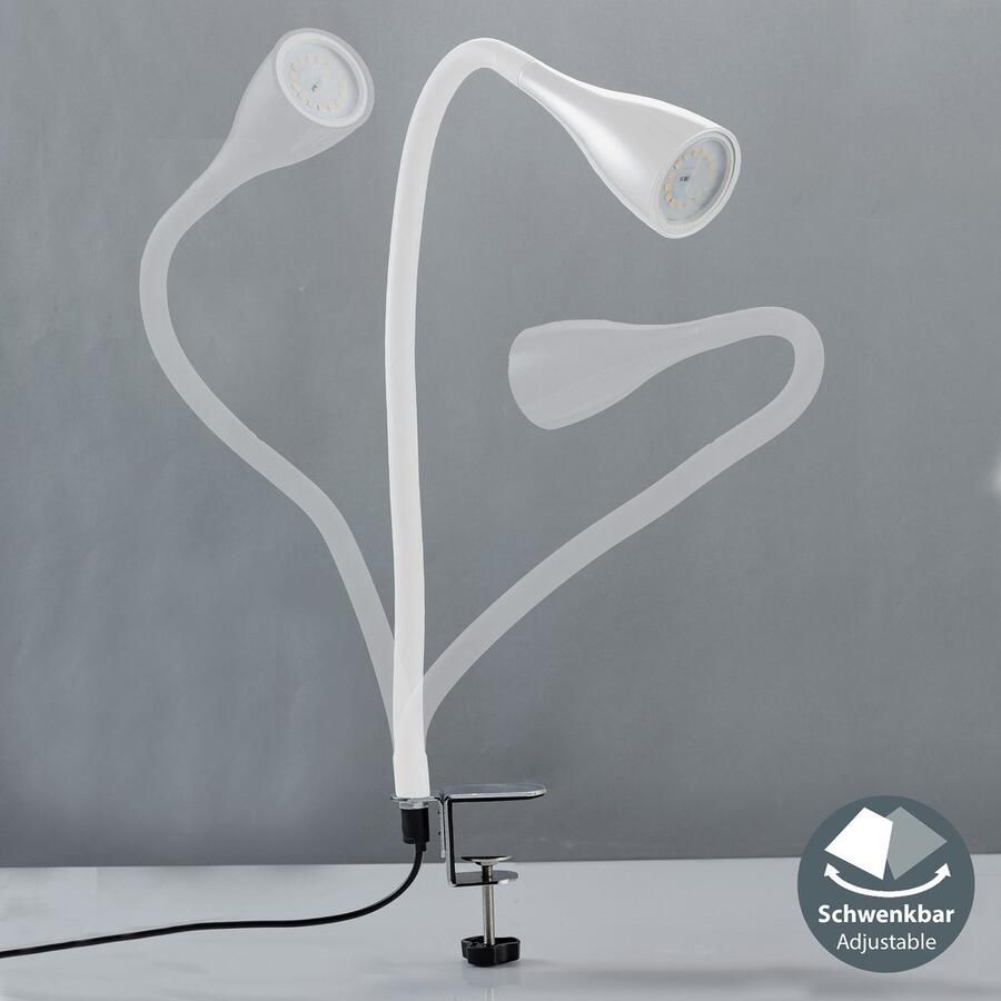 B.K.Licht Led-klemlamp Sirius LED tafellamp dimbaar bureau lamp nachttafellamp