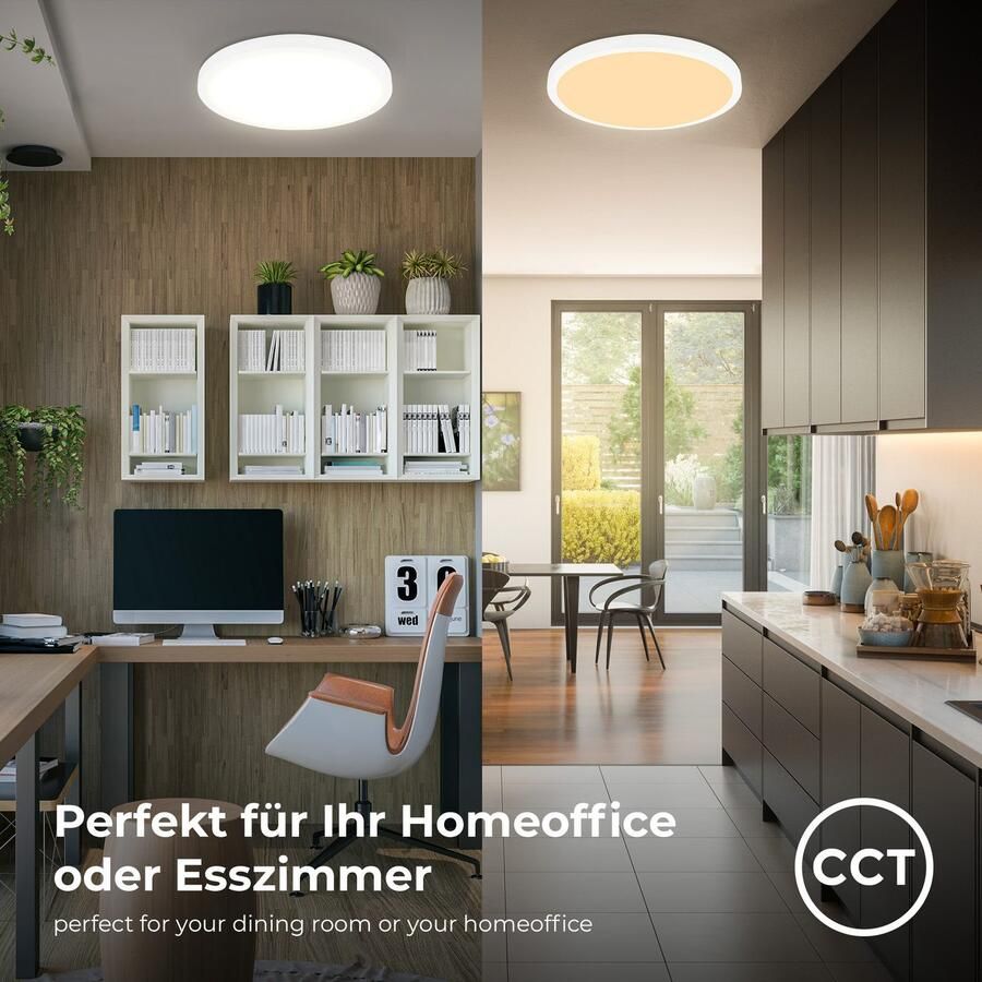 B.K.Licht Led-plafondlamp WiFi CCT LED plafondlamp met app-besturing Inclusief nachtlichtfunctie timerfunctie geheugenfunctie kleurwisseling (1 stuk)