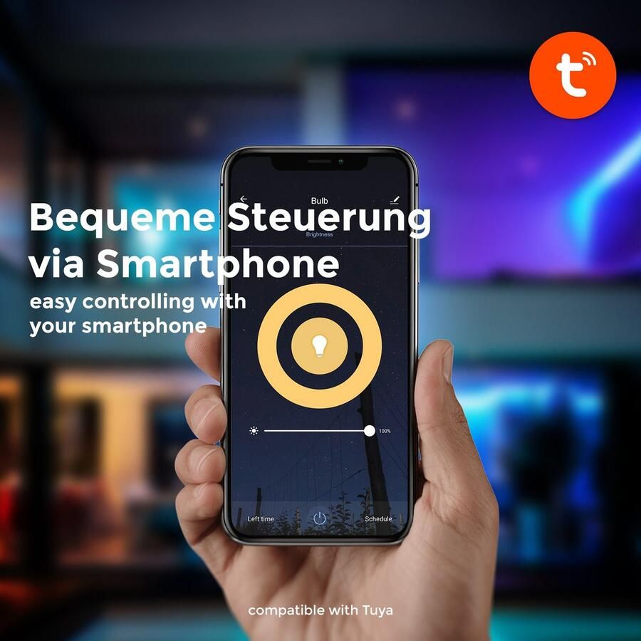 B.K.Licht Led-verlichting Smart Home LED-lamp RGB WiFi appbesturing dimbaar