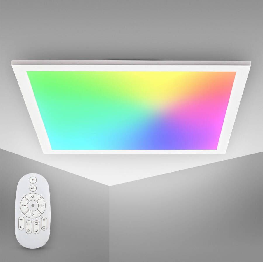 B.K.Licht Led-plafondlamp BK_DP1370 RGB LED paneel kleurtemperatuur traploos instelbaar dimbaar (1 stuk)