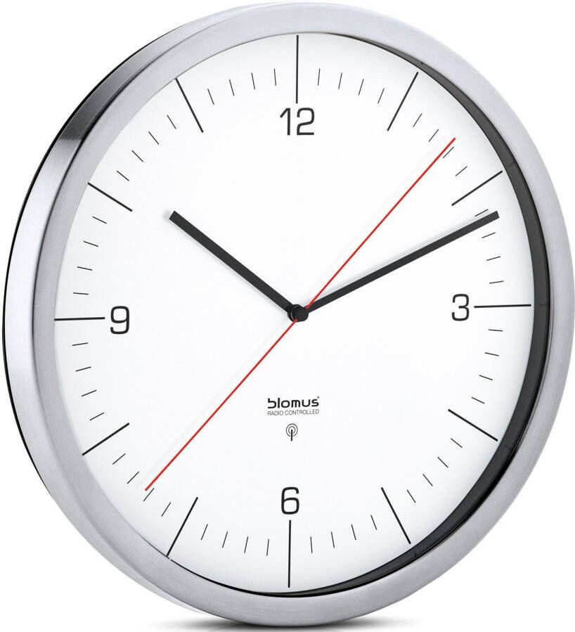 BLOMUS Zendergestuurde wandklok Radiografisch horloge -Crono- wit