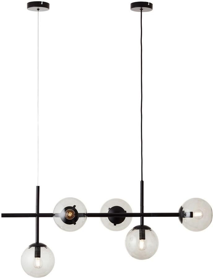 Brilliant Leuchten Hanglamp Ariol met rookglas 93 cm breed e14 inkortbaar metaal zwart (1 stuk) - Foto 2